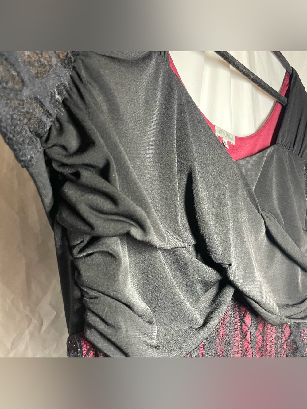 Kiyonna Red & Black Lace A-line Dress Size 2X Women's - Picture 10 of 15